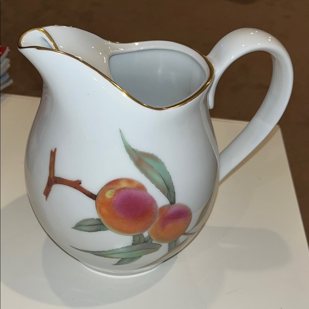 Evesham White Porcelain Pitcher Royal Worcester